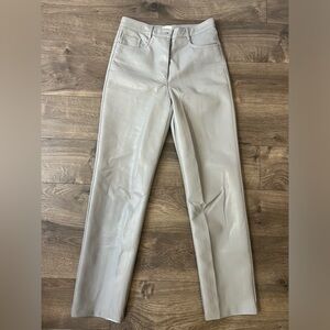 Aritzia Wilfred Melina Pants Grey Leather